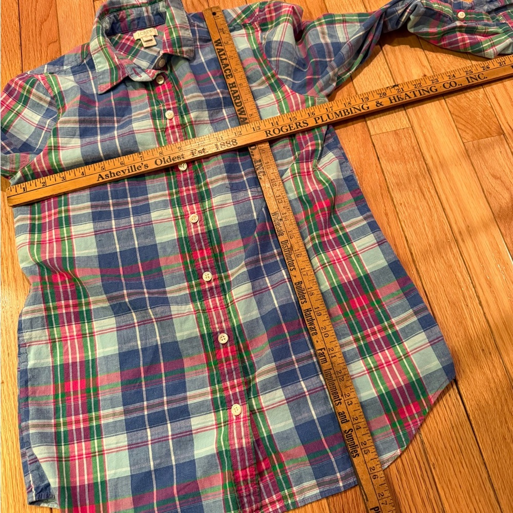VTG J. Crew Women's Plaid Button Down Shirt - Blue, Pink Size XS - Picture 4 of 6